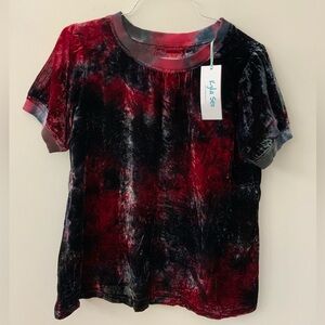 Kyla Seo Anthropologie Velvet Short Sleeve Supernova Tee Size Small NWT